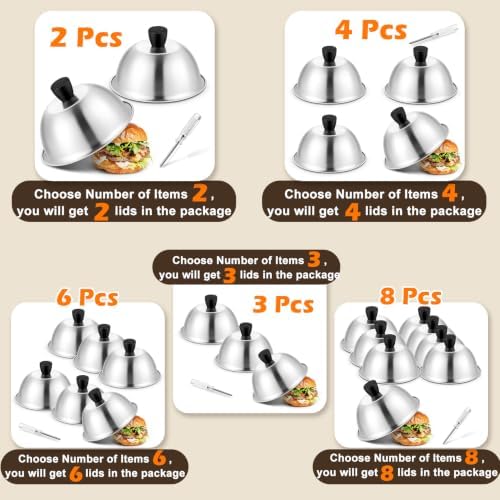 6PCS Griddle Basting Covers, Joyfair Melting Dome Barbecue Tool Sets - Image 7