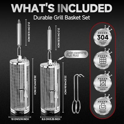 Rolling Grill Baskets, Grill Accessories - Image 2