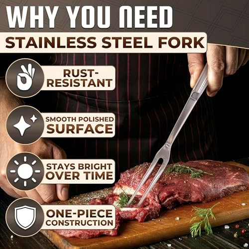 Meat Fork 2 Prongs, 11 In, 430 Stainless Steel, - Image 3