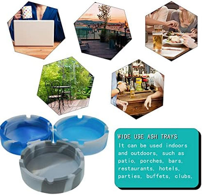 hitsuki Silicone Ash Tray Sets 3Pcs Cool Outdoor Ashtrays - Image 3
