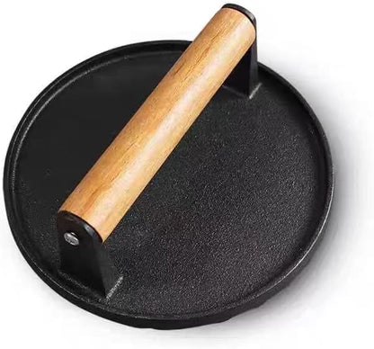 Kitchen Tools 5.7"Cast Iron Smashed Burger Press, Round Flat Edge Grill Press by Unknown