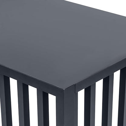 Air Conditioner Fence with Top Cover, Grey 4 Panels 43.3 "L x 23.6 "W x 31.5 "H Privacy Fence Panels for Outside, Freestanding Metal Trash Can Hider Outdoor, No-Dig Air Conditioner Sun Blocker Kit