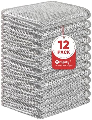 Orighty Dish Cloths for Washing Dishes, 12 Pack Metal Dish Rags by AllRightinOrighty