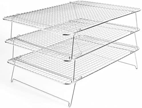 Tebery 304 Grade Stainless Steel Baking Rack 3-Tier Stackable Cooling Rack Set by Tebery