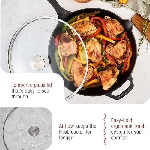 11.5-Inch Glass Lid for Victoria Round 12-Inch Cast Iron Skillet or Pan - Image 4