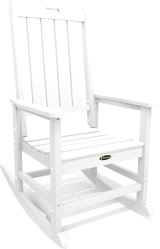 THOEOE Outdoor Rocking Chairs, Oversized Patio Rocking Chair | HDPE Outdoor by THOEOE