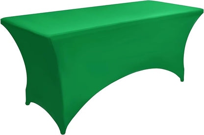 2-Pack 6ft Spandex Table Covers for Rectangle Standard Folding Tables - Wrinkle Resistant Stretch Tablecloths - Ultimate Fitted Table Protector for Parties, Trade Shows, Banquet