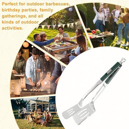 M METERXITY Spatula Tongs, 13.4 Inch 304 Stainless Steel Anti-Scald Extended - Image 7