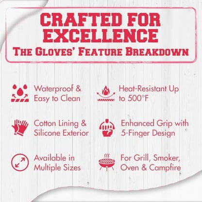 KITCHEN PERFECTION Silicone Smoker BBQ Gloves - Image 5