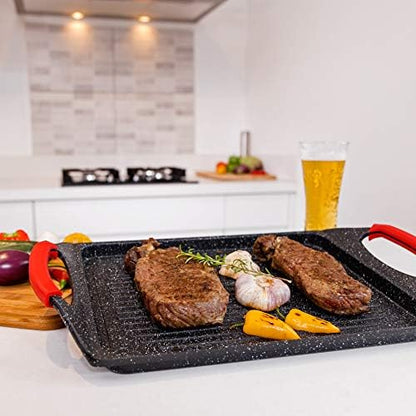 Moss & Stone Griddle Aluminum BBQ, Rectangle Grill Pan - Image 6