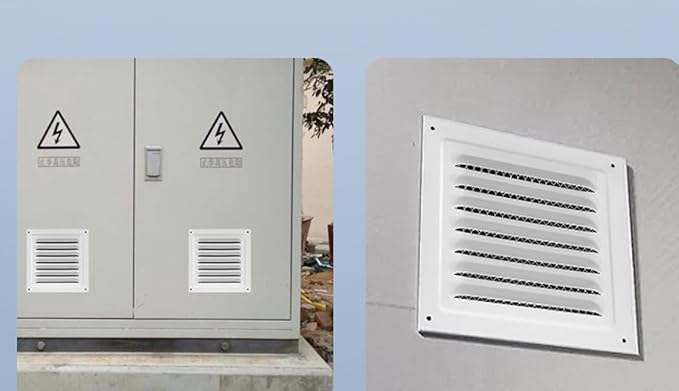 2pcs Attic Vent Soffit Vent Aluminum Wall Vent Metal Shed Vent Square Vent Louver Vent Grille with Built-in Insect Screen for Exterior Door House Attic Garage Ceiling (White 12" x 12"-2 Pack)