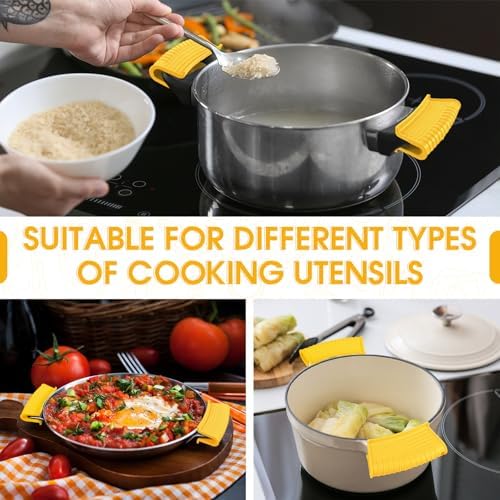 Patelai 4 Pack Silicone Pot Handle Holders Heat Resistant - Image 4