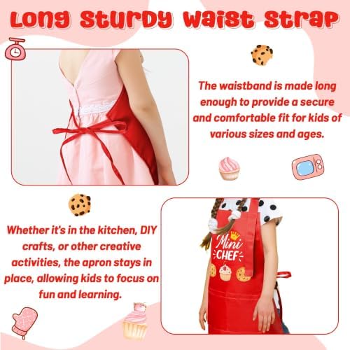 R HORSE 2 Pieces Kid Apron and Chef Hat Set, Dress up Pretend Play Toy - Image 4