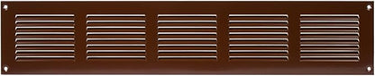 Repa Market Air Vent Cover 20x4 Inch (Outer Dimensions) Brown Galvanized Steel Louvered Grill Cover with Mesh Screen/Wall or Ceiling Vent/HVAC Register for Indoor and Outdoor Ventilation