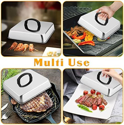 Leonyo 8.2 Inch Square Cheese Melting Dome, Heavy Duty Square Steaming Basting - Image 5