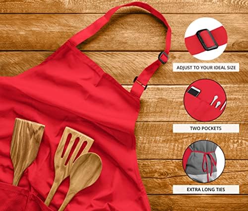 Utopia Kitchen Bib Aprons 10 Pack Adjustable - Image 3
