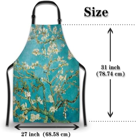 Kitchen Aprons for Men Almond Blossom Tree Women Apron for Cooking Restaurant - Image 2