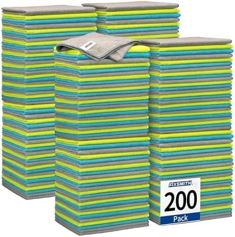 FIXSMITH Shop Towels-200 Pack, 12 x 16 in Microfiber Cleaning Cloth, Highly by FIXSMITH