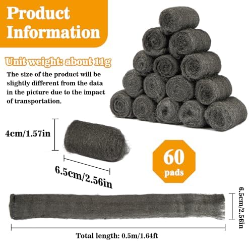 MAQIHAN Steel Wool Pads 0000 60PCS - Image 2