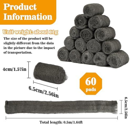 MAQIHAN Steel Wool Pads 0000 60PCS - Image 2
