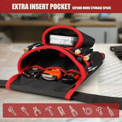 Magnetic Tool Belt for Men, 26 Pockets Heavy Duty Nail Tool Pouch Dad Gift - Image 4