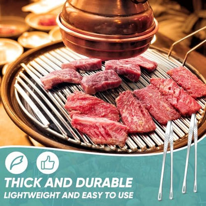 meekoo 6 Pcs Stainless Steel Korean BBQ Grill Tongs - Image 4