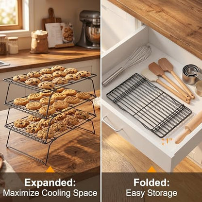 Cooling Rack for Baking, 3-Tier Stackable Wire Rack 10"x15.8" - Image 2