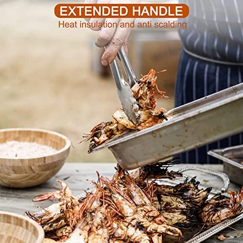 9 Pieces Stainless Steel Kitchen Tongs Grilling Locking Cooking Tongs Non-Slip - Image 5