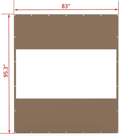 Domi Heavy Duty Outdoor Clear Panel Curtain, 18 oz Waterproof PVC Polyester Curtain, Weather Resistant & Tearproof for Patios, Gazebos, Pergolas, Privacy Screen (8'H x 7'W, Brown)