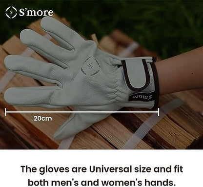 S'more Leather Work Gloves for Men & Women, Cowhide Working Gloves - Image 7
