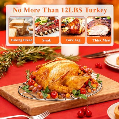 DePango Oval Turkey Roasting Rack, 12 Inch Stainless Steel Rack - Image 6