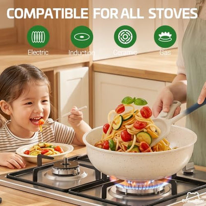 12 Pcs Pots and Pans Set Non Stick, Detachable Handle Cookware - Image 4