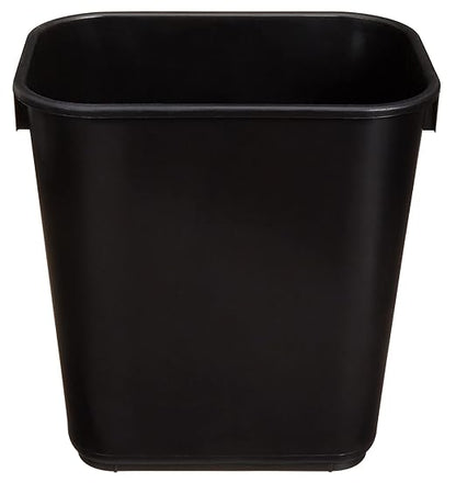 Amazon Basics Small Trash Can, Rectangular Commercial Office Wastebasket, 3 Gallon (Pack Of 6), Black