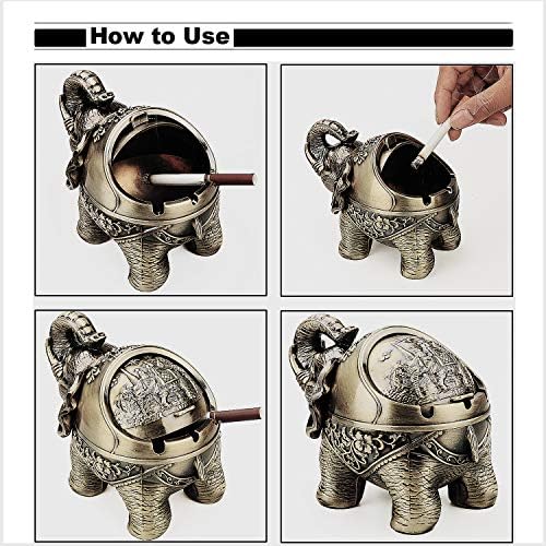 LAUYOO Metal Elephant Ashtray - Image 4