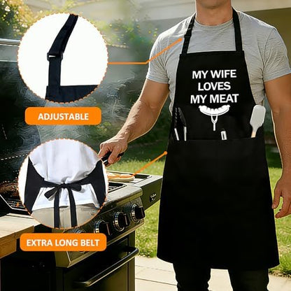 Funny Aprons For Men, Father's Fathers Day Kitchen Gifts For Dad Father Daddy - Image 2