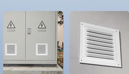2pcs Attic Vent Soffit Vent Aluminum Wall Vent Metal Shed Vent Square Vent Louver Vent Grille with Built-in Insect Screen for Exterior Door House Attic Garage Ceiling (White 6" x 6"-2 Pack)