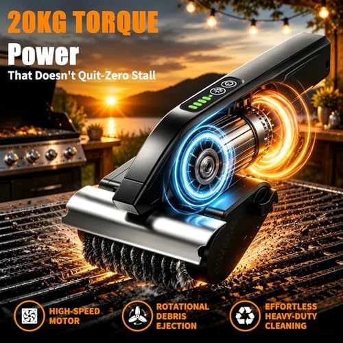 Electric Grill Brush Cleaner, High Torque BBQ Bristle-Free Cleaner – - Image 4