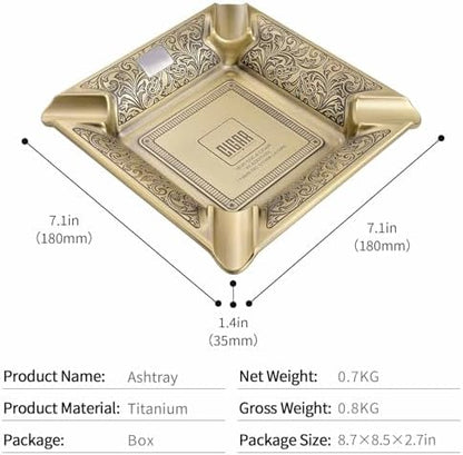 Cigar Ashtray 4 Slots Metal Large Cigarettes Ashtray - Image 6