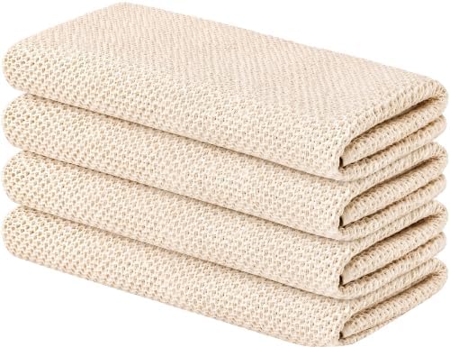 100% Cotton Waffle Weave Kitchen Towels, 4 Pack Dish Cloths by FreeNook