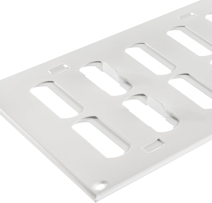 Repa Market 12" x 6" Inch (Outer Dimensions) White Adjustable Air Vent Cover - Galvanized Steel HVAC AC Vent Cover Register - Wall, Ceiling Vent Covers, Toe Kick Vent Cover - Return, Intake Air Grille
