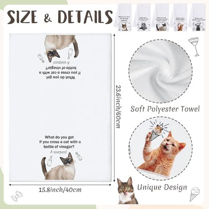 R HORSE 5Pcs Cats Kitchen Towels Set - Image 3