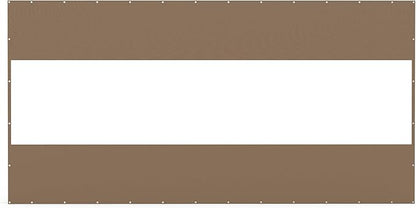 Domi Heavy Duty Outdoor Clear Panel Curtain, 18 oz Waterproof PVC Polyester Curtain, Weather Resistant & Tearproof for Patios, Gazebos, Pergolas, Privacy Screen (8'H x 16'W, Brown)