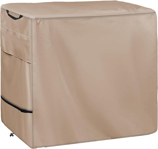 Outdoor Prep Table Cover -Khaki Heavy Duty Waterproof Cover for PC3404S Rolling Dining Table Compatible with 46 inch Outdoor Utility Cart