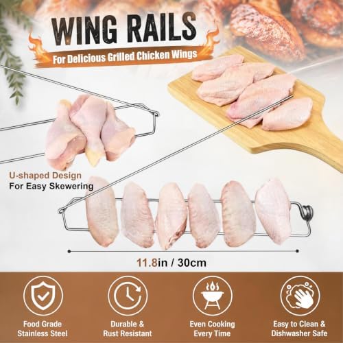 Chicken Wings Rack, Chicken Wing BBQ Fork, Stainless Steel BBQ Chicken Wing - Image 2