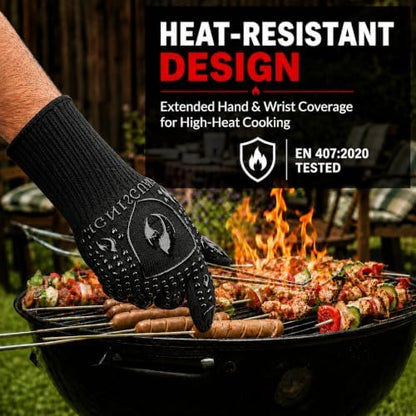 BBQ & Grill Gloves, Heat Resistant Oven Mitts - Image 3