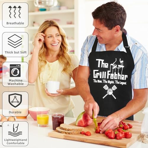 Funny Chef Apron for Men, BBQ Dad Aprons for men - Image 5