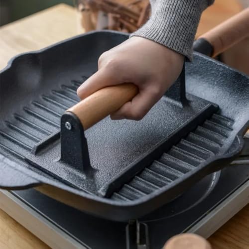 RIIPOO Cast Iron Grill Press 2lbs Meat Weight Smash Burger Bacon Press - Image 7