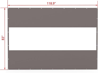 Domi Heavy Duty Outdoor Clear Panel Curtain, 18 oz Waterproof PVC Polyester Curtain, Weather Resistant & Tearproof for Patios, Gazebos, Pergolas, Privacy Screen (7'H x 10'W, Gray)