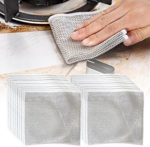 Multipurpose Wire Dishwashing Rags, 2024 New Scrubbing Wire Dishwashing Rags by Pousbo