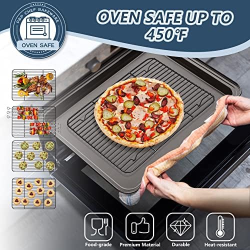 P&P CHEF 15.3" x 11.25" Cooling Baking Wire Racks Pack of 2 - Image 4